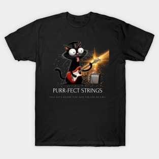 Cat Playing The Electric Guitar T-Shirt